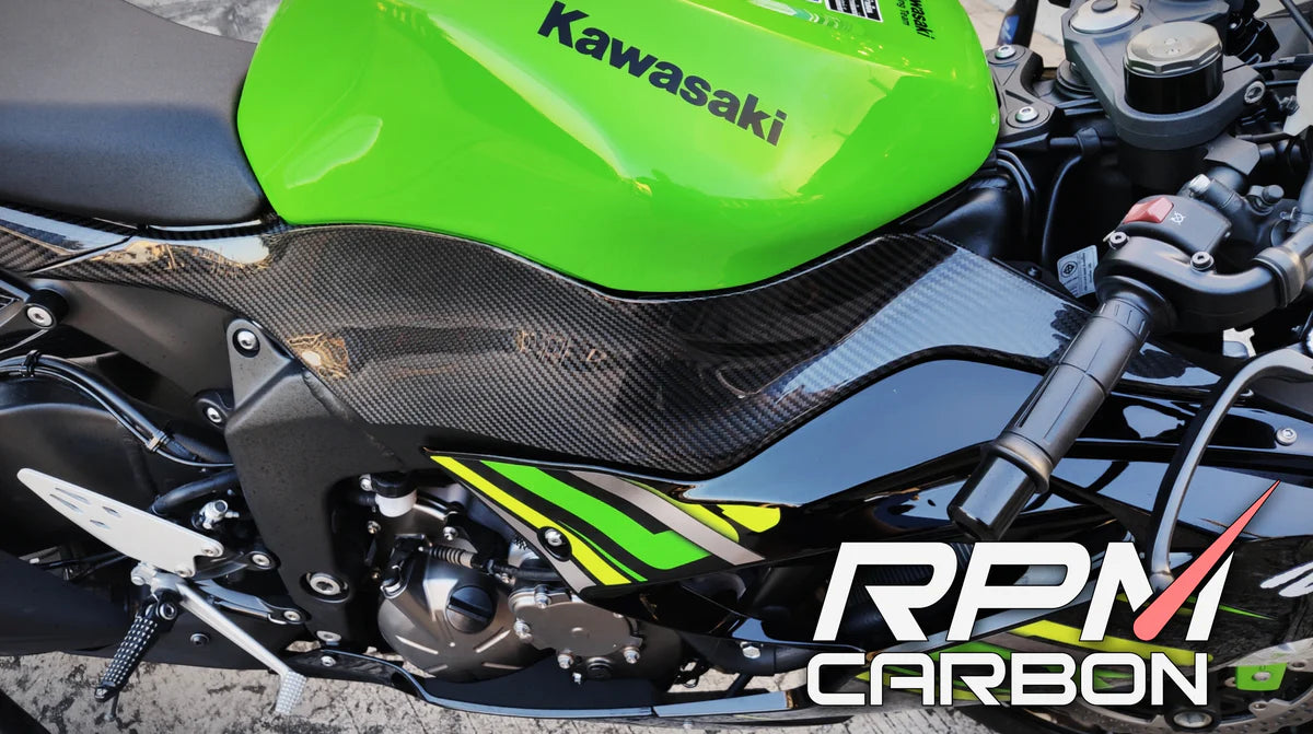 KAWASAKI ZX-6R 2019+ CARBON FIBER TANK SIDE PANELS